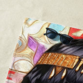 Junge Königin Cleopatra Farbige Porträtkunst Strandtuch (Beispiel)