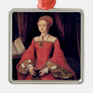 Junge Königin Elizabeth I von England-Verzierung Silbernes Ornament
