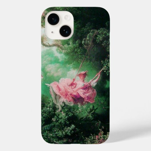 JUNGE LADY UND SCHWIMMEN IN DER NATUR Green Pink F Case-Mate iPhone Hülle (Rückseite)