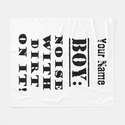 Junge - Lärm mit Schmutz drauf Fleecedecke (Vorderseite (Horizontal))