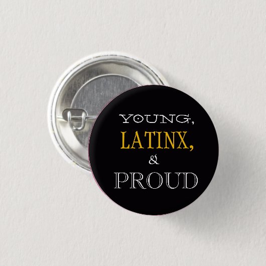 Junge, Latinx u. stolzes Button (Vorne & Hinten)