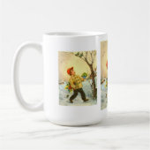 Junge läuft im Schnee Kaffeetasse (Links)