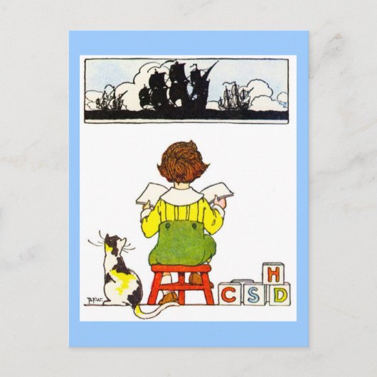 Junge Lesung Postkarte (Vorderseite)