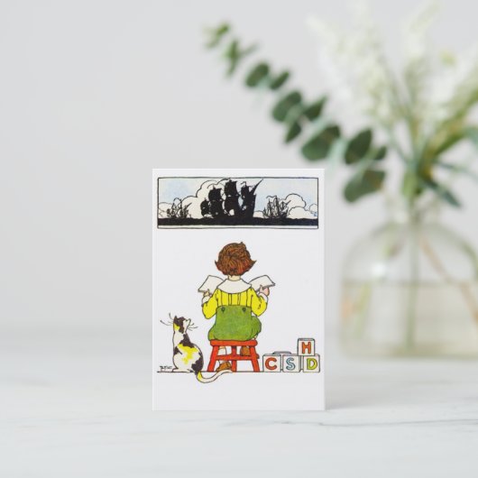 Junge Lesung Visitenkarte (Stehend Vorderseite)