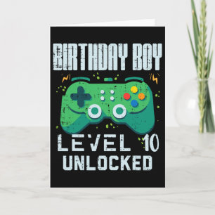 Junge Level 10 Gamer-Controller zum Geburtstag 10 Karte