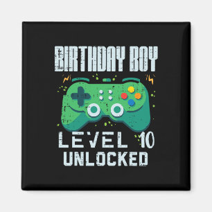 Junge Level 10 Gamer-Controller zum Geburtstag 10 Magnet