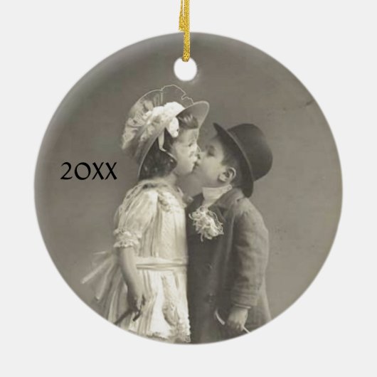 Junge Liebe Foto c 1920er Jahre geben Jahr Keramik Ornament (Hinten)