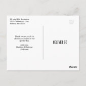 Junge Liebe | Hochzeit Danke, Postcard Postkarte (Rückseite)