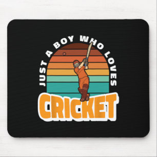 Junge liebt Cricket-Kostüm Tsman spielt Cricket Cr Mousepad