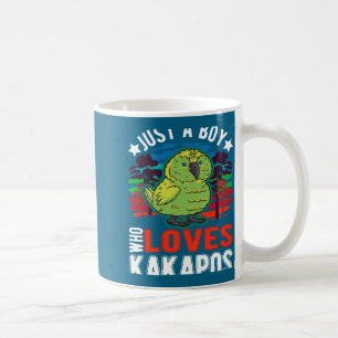 Junge liebt Kakapos Neuseeland-Papagei Ka Kaffeetasse