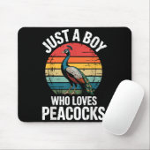 Junge liebt Pfauen Mousepad (Mit Mouse)