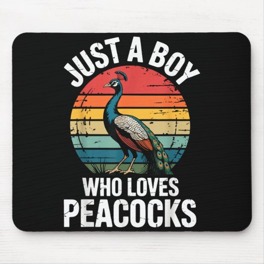 Junge liebt Pfauen Mousepad (Vorne)