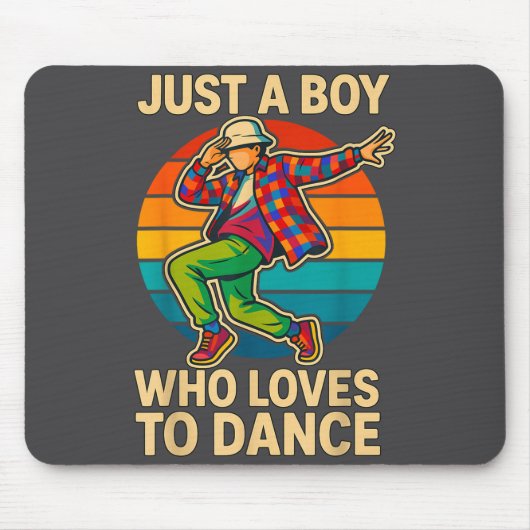 Junge liebt Tanz Tanz Illustration Mousepad (Vorne)