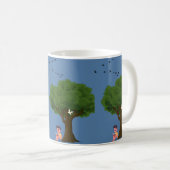 Junge liest unter Baum Friedliche Natur Lesend Kaffeetasse (VorderseiteRechts)