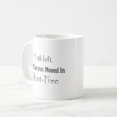 Junge Links, aber Sarcasm zog frei in Miete (grau) Kaffeetasse (Vorderseite Links)