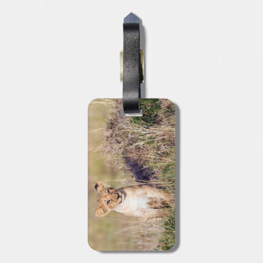 Junge Löwe Gepäckanhänger (Rückseite vertikal)