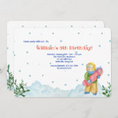 Junge macht Wintersport-Einladung Einladung (Vorne/Hinten)