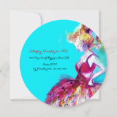 JUNGE MÄDCHEN 16 PARTY, rosa Glitzern Monogramm Einladung (Rückseite)