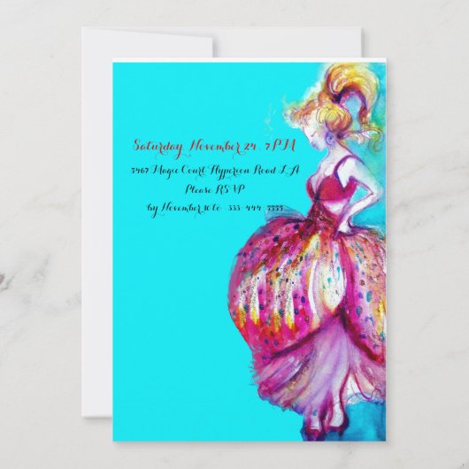 JUNGE MÄDCHEN 16 PARTY, rosa Glitzern Monogramm Einladung (Rückseite)