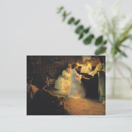 Junge Mädchen am Klavier, 1906 Postkarte (Stehend Vorderseite)