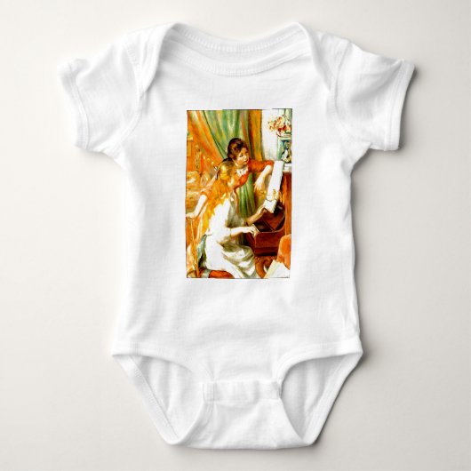 Junge Mädchen am Klavier Baby Strampler (Vorderseite)