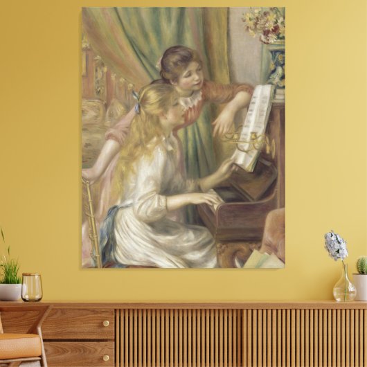 Junge Mädchen am Klavier Leinwanddruck (Insitu (Wohnzimmer))