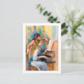 Junge Mädchen am Klavier, Renoir Postkarte (Stehend Vorderseite)
