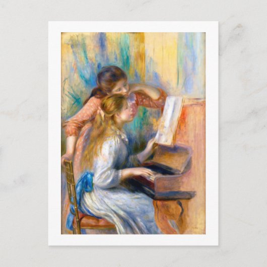 Junge Mädchen am Klavier, Renoir Postkarte (Vorderseite)