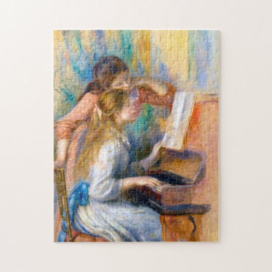 Junge Mädchen am Klavier, Renoir Puzzle (Vertikal)