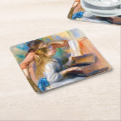 Junge Mädchen am Klavier, Renoir Rechteckiger Pappuntersetzer (angewinkelt)