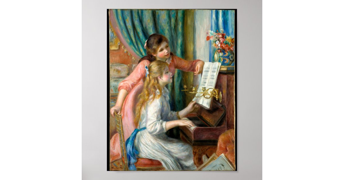 Junge Mädchen Am Klavier Von Pierre Auguste Renoir Poster Zazzlede 