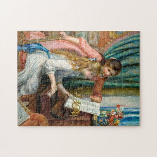 Junge Mädchen am Klavier von Pierre-Auguste Renoir Puzzle (Horizontal)