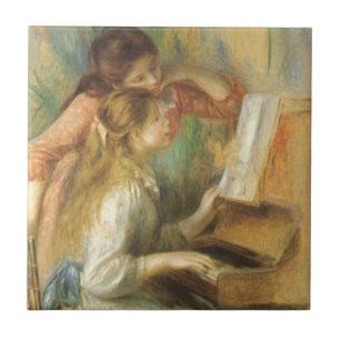 Junge Mädchen am Klavier von Pierre Renoir Fliese