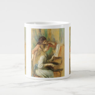 Junge Mädchen am Klavier von Pierre Renoir Jumbo-Tasse