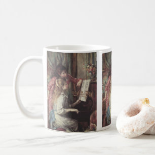 Junge Mädchen am Klavier von Pierre Renoir Kaffeetasse