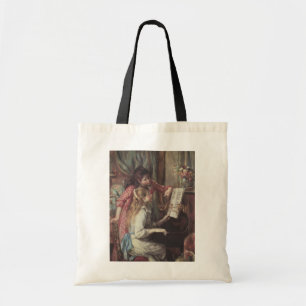 Junge Mädchen am Klavier von Pierre Renoir Tragetasche