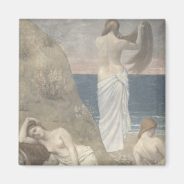 Junge Mädchen am Meer von Puvis de Chavannes Magnet