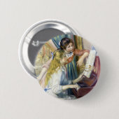 Junge Mädchen am Piano von Pierre Renoir Button (Vorne & Hinten)