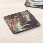 Junge Mädchen am Piano von Pierre Renoir Getränkeuntersetzer (Linke Seite)