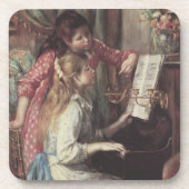 Junge Mädchen am Piano von Pierre Renoir Getränkeuntersetzer (Vorderseite)