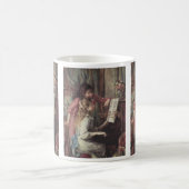 Junge Mädchen am Piano von Pierre Renoir Kaffeetasse (Mittel)