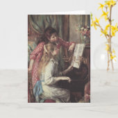 Junge Mädchen am Piano von Pierre Renoir Karte (Gelbe Blume)