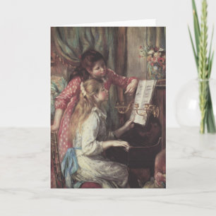 Junge Mädchen am Piano von Pierre Renoir Karte