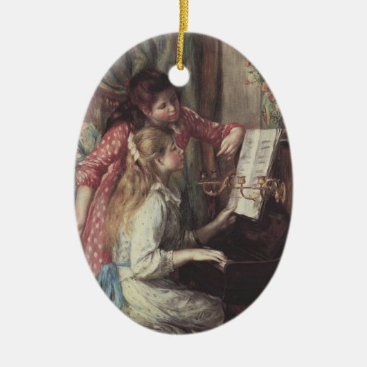 Junge Mädchen am Piano von Pierre Renoir Keramik Ornament (Vorne)