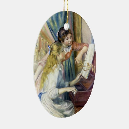 Junge Mädchen am Piano von Pierre Renoir Keramik Ornament (Rechts)