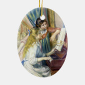 Junge Mädchen am Piano von Pierre Renoir Keramik Ornament (Hinten)