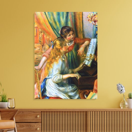 Junge Mädchen am Piano von Pierre Renoir Leinwanddruck (Insitu (Wohnzimmer))