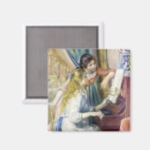 Junge Mädchen am Piano von Pierre Renoir Magnet (Vorderseite/Rückseite)