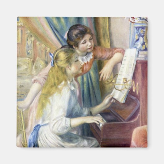Junge Mädchen am Piano von Pierre Renoir Magnet (Vorne)