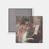 Junge Mädchen am Piano von Pierre Renoir Magnet (Vorderseite/Rückseite)
